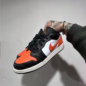 Orange and Black Low-Top Sneakers